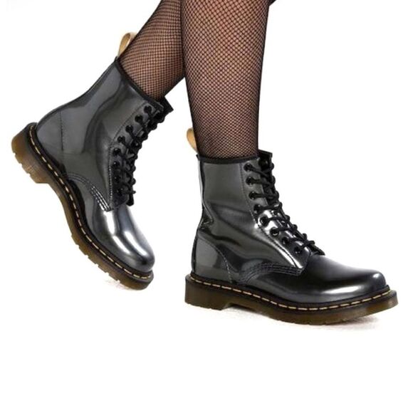 Dr. Martens 1460 Pascal Gunmetal Vegan Boots New In Box Casual Grunge Combat